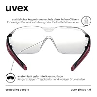 Uvex pheos nxt - Premium-Schutzbrille - innen beschlagfrei, außen extrem kratzfest & chemikalienbeständig - schwarz/rot, transparent - one size – Ansicht 5