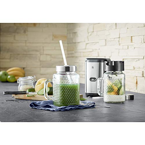 WMF Kult X Mason Cup Juego de 2 vasos con asa (450 ml, pajita y tapa) - Imagen 5