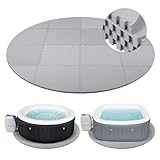 tonchean 1/2' Thicken Hot Tub Pad Foundation, 77 Inch Upgraded Eva Heat Insulation Foam Padding Interlock Round Hot Tub Mat for Inflatable Tub Outdoor Non Slip Pool Spa Pad Game Camping Mat (Gray)