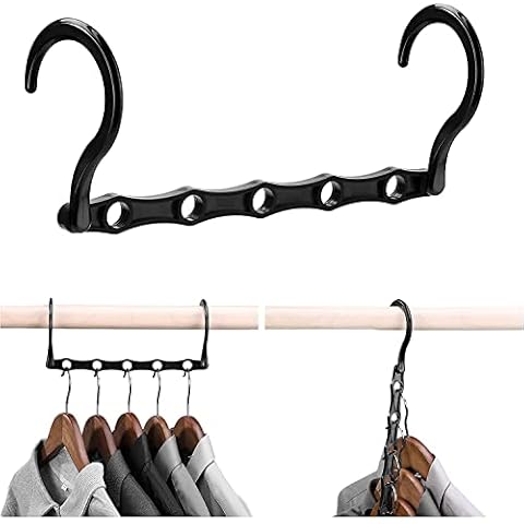 10Pcs Magic Hangers, Closet Space Saving Hangers - Portable Wardrobe Clothing Magic Hangers Organizer Multifunctional Clothing Hanging Rotate Anti-skid Folding Hanger for Dormitory, Bathroom, Bedroom Cover