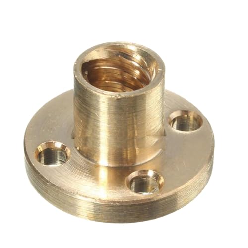 Metal Ball Screw nut 1PC Brass T8 Nut Lead 1mm 2mm 4mm 8mm for T8 Screw Trapezoidal Guide Stepper Motor(Pitch 2mm Lead 8mm)