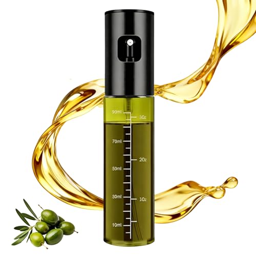 Oil Sprayer for Cooking, Light-Proof Olive Oil Sprayer Mister with Scale, 100ml Olive Oil Spray Bottle, Air Fryer Vegetable Vinegar Oil Portable Mini Kitchen Gadgets for Baking, Salad, Grilling, BBQ