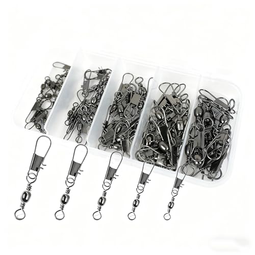 Set 200 piezas giratorios de acero inoxidable para pesca miniatura 1