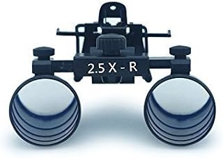 Dental Power Dental Ultra-Light Clip-On Optical Loupes with 2.5 X 360-460mm Magnification and Ultra-Wide View Clips to Any Glasses | Gallilean Optics, Black Color, Model CM250