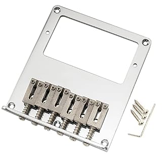 Musiclily Pro 54mm Chevalet Telecaster Humbucker 6 Pontets Acier Inoxydable pour Guitare électrique Tele Style, Chrome - Les Beatles, Paul McCartney, John Lennon, RIngo Starr, George Harrison Musiclily Pro 54mm Chevalet Telecaster Humbucker 6 Pontets Acier Inoxydable pour Guitare électrique Tele Style, Chrome – Image 4