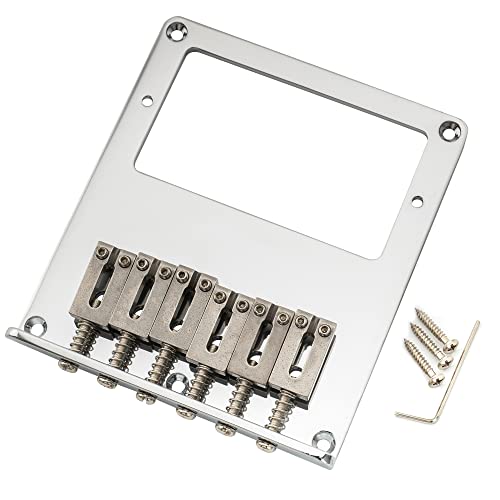 Musiclily Pro 54mm Chevalet Telecaster Humbucker 6 Pontets Acier Inoxydable pour Guitare électrique Tele Style, Chrome - Les Beatles, Paul McCartney, John Lennon, RIngo Starr, George Harrison Musiclily Pro 54mm Chevalet Telecaster Humbucker 6 Pontets Acier Inoxydable pour Guitare électrique Tele Style, Chrome – Image 5