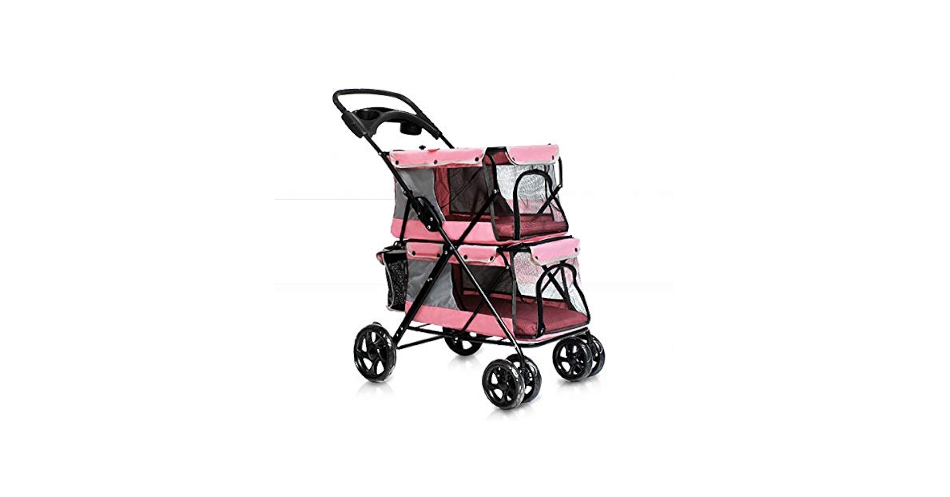Amazon.com : Bello Portable Folding Double-Decker pet cart