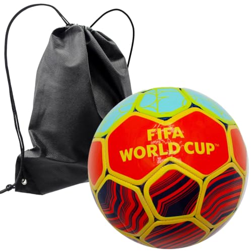 ms móvil shop Balón de Fútbol España | Copa Mundial | Tamaño 5 con Mochila Incluida | Pelota para Entrenamiento, Playa, Piscina, Parque y Actividades Deportivas al Aire Libre (FIFA-B)