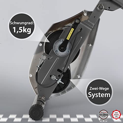 Ultrasport F-Bike Curved Heimtrainer Fahrrad Klappbar I Hometrainer Fahrrad Klappbar mit Komfort-Sattel I Ergometer Heimtrainer, Fitnessbikes, Trimmrad Heimtrainer Klappbar, Schwarz-Silber
