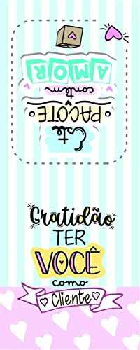 Cartela Etiquetas de Adesivo para Embalagem Gratidão Ter Você Como Cliente