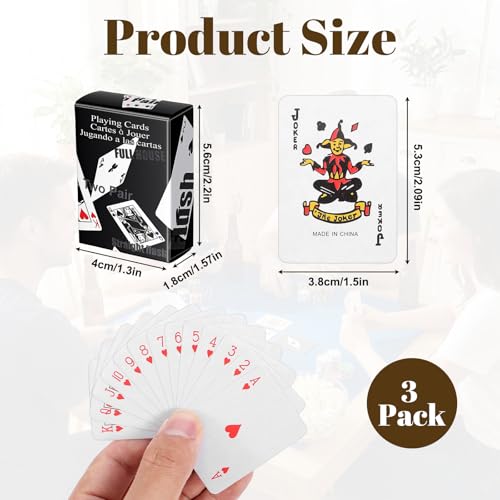 3 Barajas Mini de Cartas Poker Tamaño Compacto miniatura 2