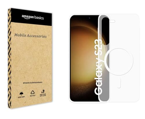Image of amazon basics Luxury Paper Thin Case Cover for Samsung Galaxy S23 5G 5G | Matte Finish | Compatible with magsafe | (White, Samsung Galaxy S23 5G 5G)