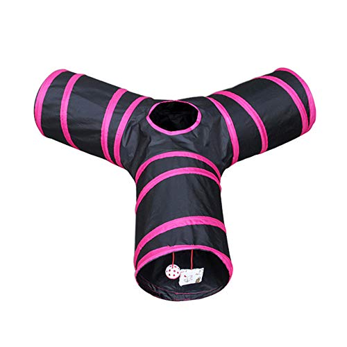 MINGZE Cat Tunnel Toy-T Tipo, Tipo Y, Tipo Recto, Juguete Plegable de 3 vías para Conejos, Gatitos y Perros (Tipo Y)