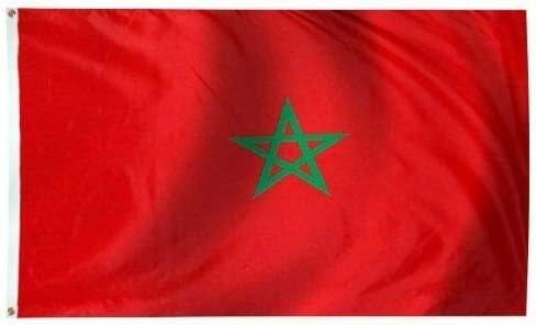  الرياح التجارية العلم المغربي 3x5 قدم المملكة المغربية البلد الأمة الدار البيضاء Moorish Science Premium مقاوم للبهتان 
