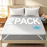 WESLEEPER 2PC Matratzenschoner Wasserdichter Matratzenschoner Matratzenbezug in voller Größe Superweicher atmungsaktiver maschinenwaschbarer