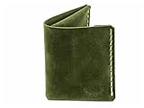 kleiner Geldbeutel MONO aus grünem Premiumleder für beide • starke Nähte: langlebig, hochwertig, handgenäht • für Scheine, Münzen & 10+ Karten • smartes Design aus regionaler Feritgung
