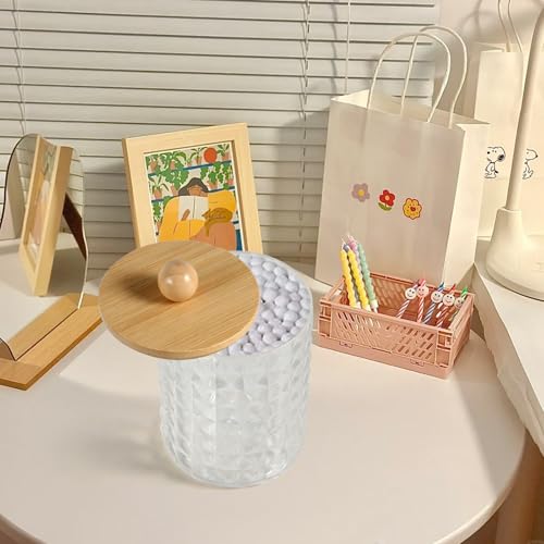 FHISKUNYU 3 Pcs Organizador de Almohadillas de Maquillaje, Dispensador Transparente para Hisopos de Algodón, Caja Contenedor para Almohadillas de Algodón y Cosmeticos, Organizador para Baño - imagen 4