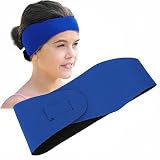 Dioche Schwimmen Stirnband, Erwachsene Kinder Schwimmen Ohr Stirnband Komfortable elastische elastische Neopren Haarband(L-Blau)