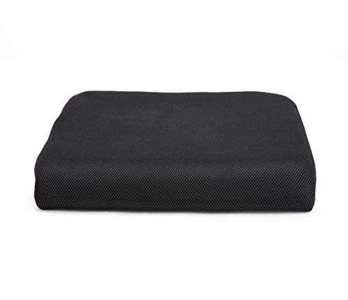 Mind Reader Foam Pressure Relief for Lower Back, Arms, Non-Slip Orthopedic Ergonomically Cushion, Perfect for Office, Home, Car & More, Chair, Black