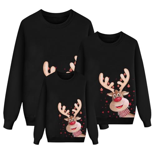 Générique Pull de Noël Famille Pull de Noël Moche Ensemble Familial Sweat à Manches Longues Sweat imprimé de Noël Ensemble Familial Nouvel an Pull Femme Nouvel an Pullover Shirt Couple
