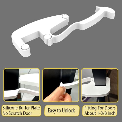 Kids Safety Door Lock, Child Proof Door Latch, Baby Pinch Guard Door Stopper for Knobs & Lever Handles, No Tools Need for Install and Portable [U.S Patent Pending] (White 1 Pack) - Thumbnail 4