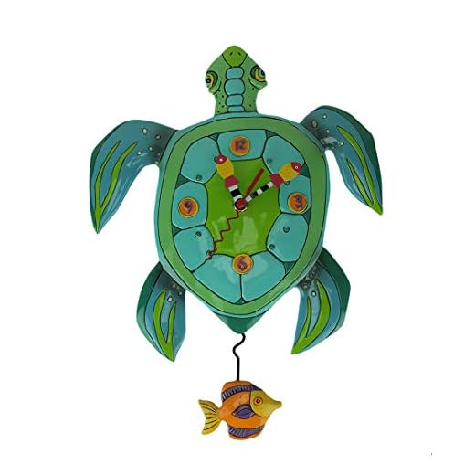 Allen Designs P1858 Whimsical Turtle Pendulum Wall Clock Sup Dude?