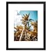 Frametory, 16x20 Black Picture Frame - Made to Display Pictures 11x14 Photo with Ivory Color Mat - Wide Molding - Built in Hanging Features