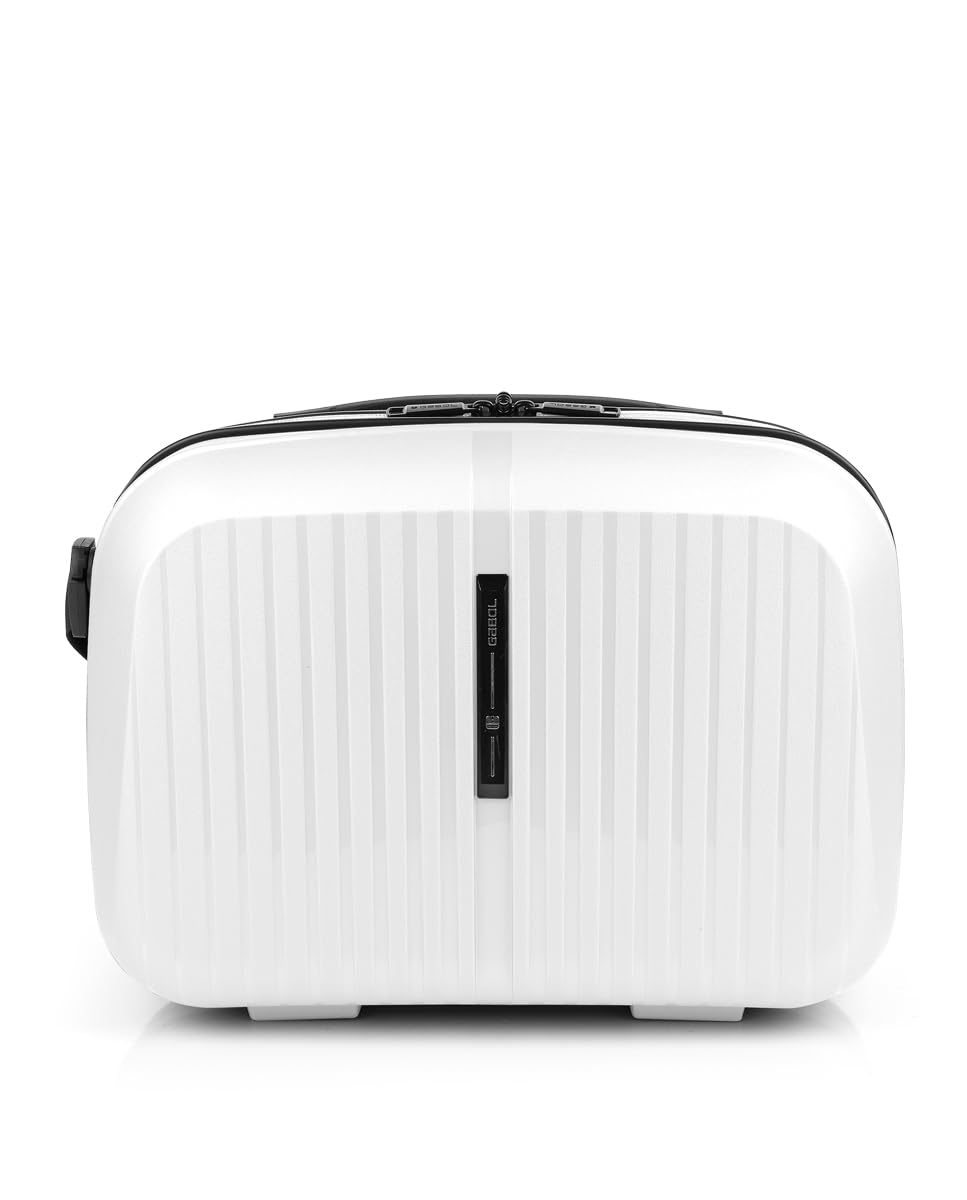 Gabol - Neceser de Viaje Rígido Brooklyn 35x27x17 cm - Peso 0,8kg con Capacidad 13,8L - Acople a Maleta y Correa Ajustable - Diseño Español en Polipropileno e Interior Reciclado RPET - Blanco
