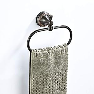 Aothpher Brass Towel Ring Oval Contemporary Bathroom Hand Towel Holder Wall MountedOil Rubbed Bronze Finish