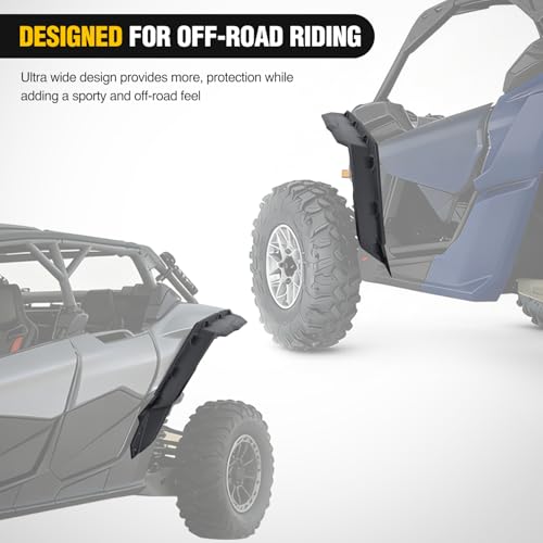 Image of Nilight Front & Rear Extended Fender Flares Compatible with Can-Am Maverick X3 & Max DS RS RC MR Turbo RR 2017-2025 Fenders Mud Guards OEM #715002973