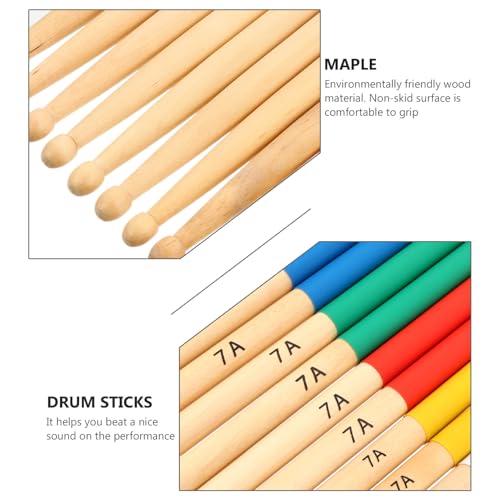 Baquetas ibasenice no deslizantes de arce, agarre cómodo, accesorios para instrumentos de percusión, para bateristas principiantes y profesionales, multicolor miniatura 3