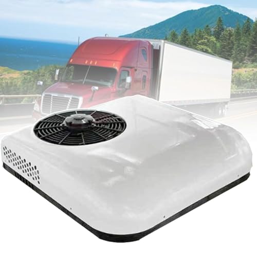 Aire Acondicionado para Coche, Caravana, vehículo de construcción, Excavadora, grúa y Furgoneta, 12 V/24 V, Color Blanco
