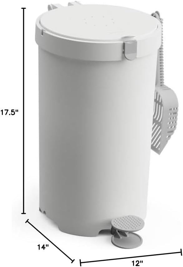 Miniatura 7 de Modkat Contenedor de arena prémium  Eliminación de arena para gatos (incluye cuchara de arena, 2 filtros de carbón de bambú y 10 bolsas de basura