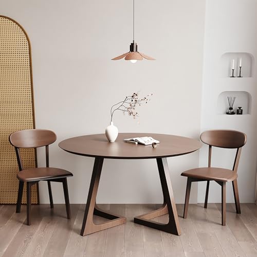 Generisch Platzsparende runde Küchentischgarnitur aus Holz mit 2/4 Stühlen – Vielseitige Esszimmer-, Büro- und Wohnzimmermöbel für kleine Räume, modernes Design, einfache Montage