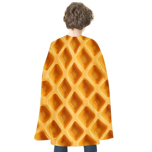 Food Waffle Funny Superhero Cape Cloak Cosplay for Halloween Party Favors Costume Accessories for Men Women