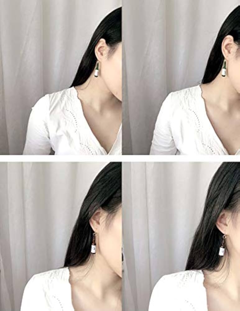 EAU DOUCE 4°C グリーン ピアス(両耳用) ドロップフープピアス / drop hoop pierce (両耳用) – ciite'