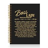 Mhfpl Boss Lady Definition Black Golden Spiral Blank Notebook, Inspiration Leadership Journal Gifts for Women...
