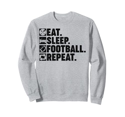Eat Sleep Football Repeat Men Vintage Player Coach Sport Fan Sudadera