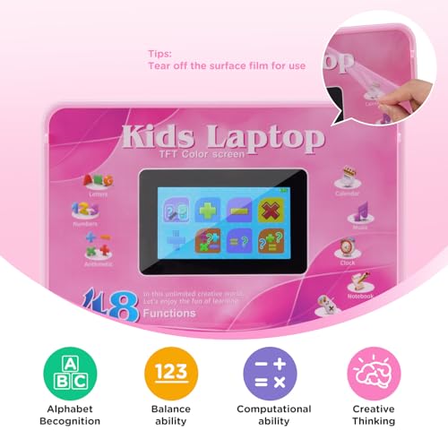 Image of HAIOUMM Kids Laptop, 4.3 Inch Educational Color Screen Laptop with 48 Learning Modes, Computer for Kids Ages 5+