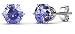 Produktbild Private Twinkle 18ct White Gold überzogen Birthstone Ohrstecker aus Kristall von SWAROVSKI für Frauen (5mm, 6 Klaue) (02. Amethyst)