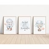 Cadre non inclus MeinBaby123® Images pour chambre d\'enfant,Lot de 3 posters DIN A4,Poster pour chambre d\'enfant,Décoration pour chambre d\'enfant, cadeau de naissance,Cadeau de bébé (éléphant & KrokoV1)