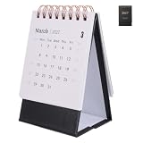 VANZACK Calendario da Tavolo Mini 2027 Nero, Pieghevole ad Anelli