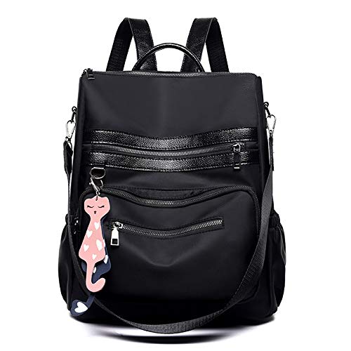 MOCA Women's Girl's Women Girl Backpack Backpacks Bagpack Nylon Rucksack Daypack Travel Travelling Picnic Outdoor Work Lightweight School Shoulder Bag Backpack for Womens Girls (Black)-picture-13
