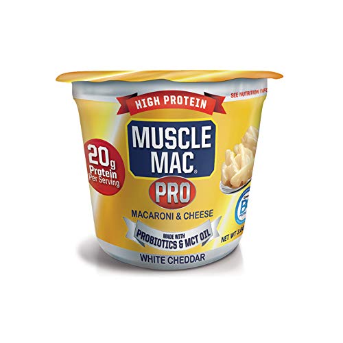 Macaroni and Cheese Microwavable Cups Made With Probiotics And MTC Oil, 20g Protein Per Serving, Real White Cheddar Cheese By MUSCLE MAC PRO, (12 Pack) Macaroni and Cheese Microwavable Cups Made With Probiotics And MTC Oil, 20g Protein Per Serving, Real White Cheddar Cheese By MUSCLE MAC PRO, (12 Pack)