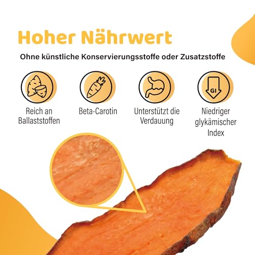 iPaw Süßkartoffel-Kauartikel für Hunde – ein einzutatiger Hundesnack für Vegetarier, 100 % natürlich in Lebensmittelqualität, ideal als Welpen-Kauartikel, Alternative zur Rohhaut, leicht verdaulich