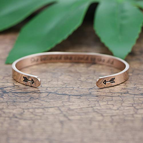 Joycuff She Believed She Could Rose Gold Bracelet Personalized Inspirational Gift For Teen Girl #TOP2