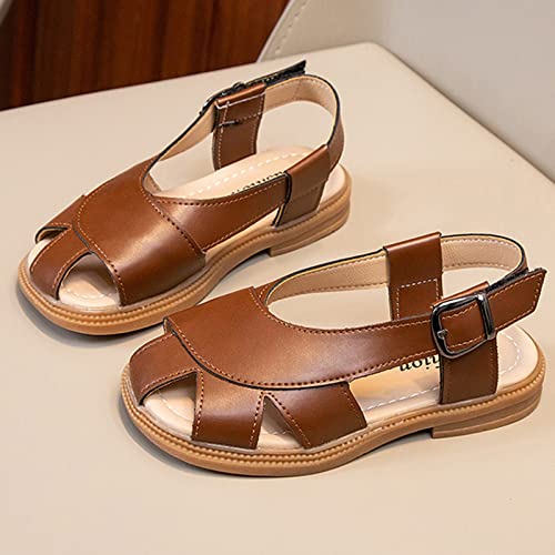 Boys Girls Leather Soft Closed Toe Sandals Lightweight Hollow Outdoor Beach Sport Water Shoes for 2205 Summer3