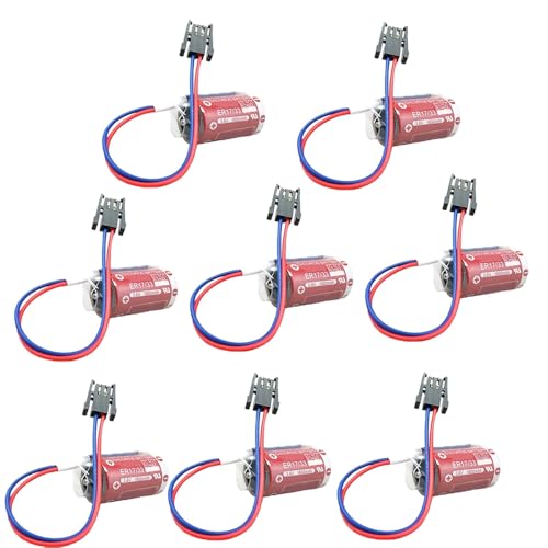 JINBOBO�i8����j1600mAh ER17/33 2/3A 3.6V PLC���`�E���o�b�e���[�A3G2A9-BAT08 C500-BAT08 PLC�o�b�e���[�p�R�l�N�^�t��