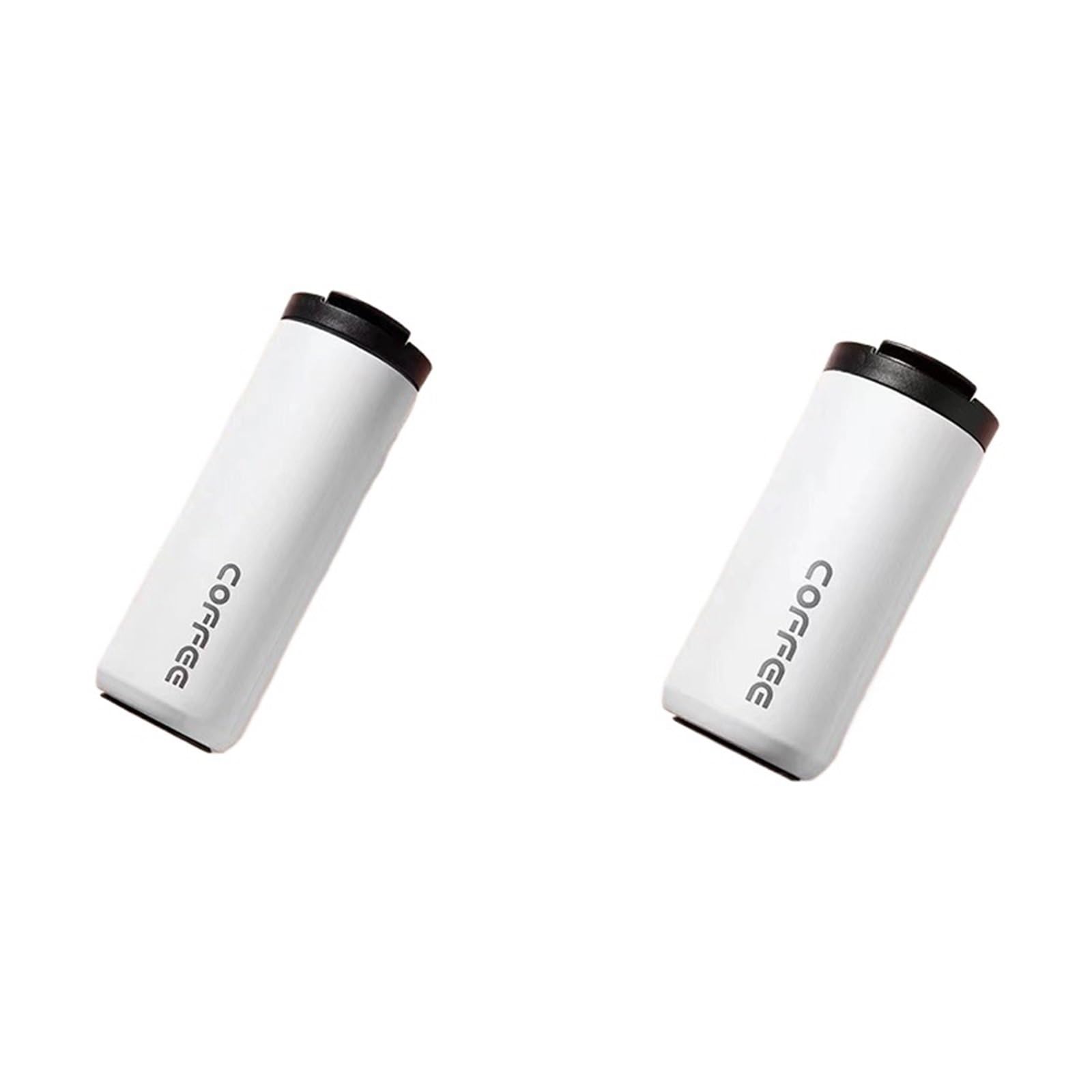 Una pieza de taza de café térmica de acero inoxidable 304, taza portátil con fugas, taza térmica de viaje, botella de agua, regalo (blanco, 500 ml)