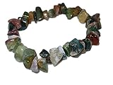 Promotion *(Buy 2 Get 1 Free) 1 Natural Healing Crystal Fancy Rainbow Jasper Chip Gemstone 7 Inch Stretch Bracelet
